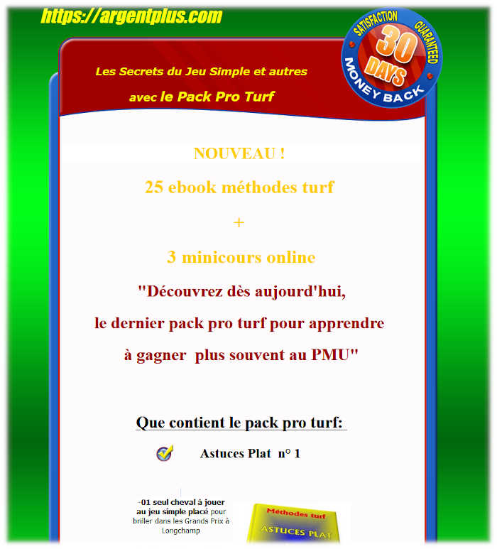 Pack pro turf 25 ebook + 3 mini-cours online